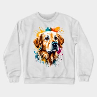 Golden Retriever Dog - Cute Golden Retriever Colourful Crewneck Sweatshirt